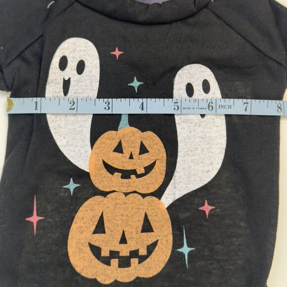 Halloween Novelty Pet Tee Medium Ghost and Pumpkin Design Black Dog Costume NEW - Picture 8 of 8